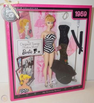 Mattel - Barbie - My Favorite Barbie - The Original Teenage Fashion Model with Solo in the Spotlight Fashion - Doll (1959 doll repro)